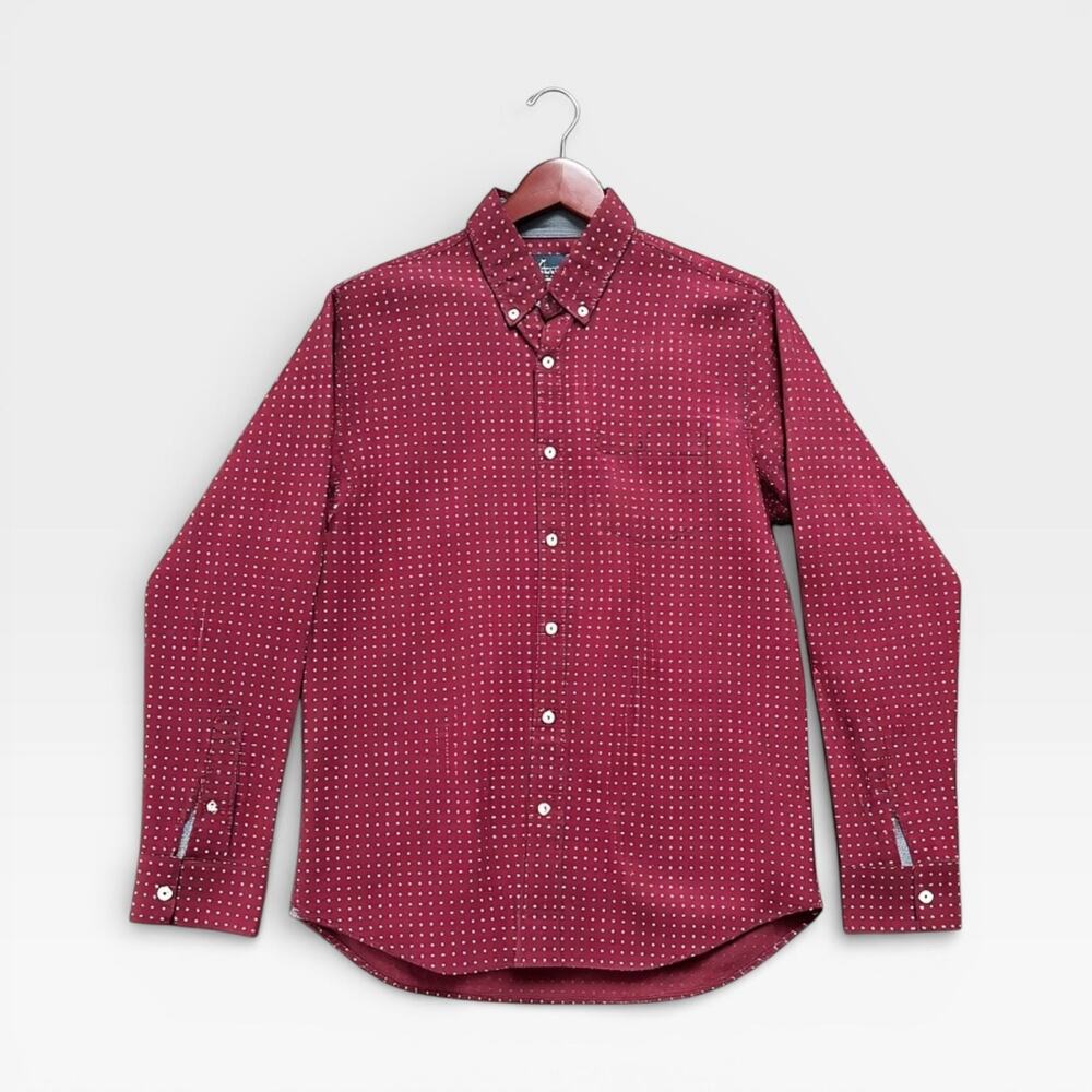 Men’s American Eagle Burgundy Button-Down Shirt Size L